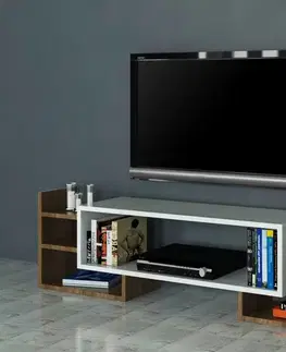 TV stěna / Sestava pod TV Sema - White, Walnut