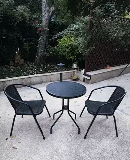 Set zahradního nábytku stůl + 2 židle, černá