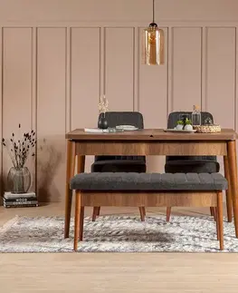Jídelní set s rozkládacím stolem a židlemi (4 kusy) Vina 1053 - Anthracite, Walnut