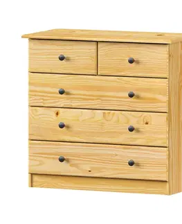 Prádelník 3 + 2 zásuvky 918K, kovové úchytky