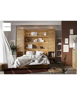 Dig-net nábytek Sklápěcí postel Lenart BED CONCEPT BC-13p bílý lesk | 180 x 200 cm