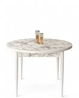 Jídelní stůl Rox - White Marble, White