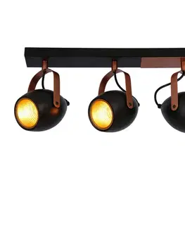 Černo-měděná nastavitelná bodová lampa E14 3x40W Anica