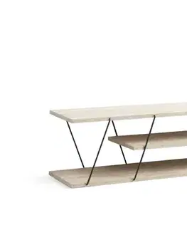 TV stolek Canaz - Black, Travertine
