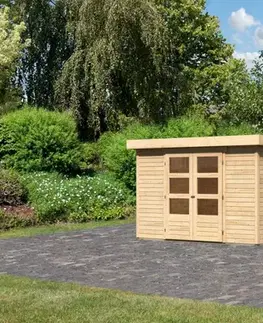 Dřevěný zahradní domek 302 x 217 cm Dekorhome