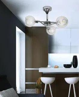 Bezbarvá závěsná lampa s chromovaným košem Ozzo