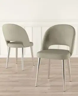 Sada židlí (4 kusy) Pane - Cream, Chrome