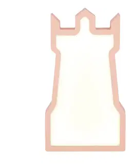 Dětská stolní lampa s věží, LED iQ Kids, růžová