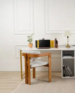 Psací stůl Twin Study Desk - White, Gold