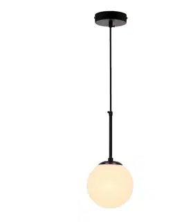 Závěsná lampa Pompei černá E27 bílé stínidlo 15cm