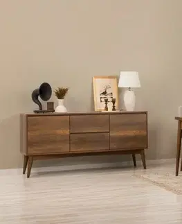 Set s rozkládacím stolem, židlemi a konzolou (6 kusů) Vina 01 1005 - Walnut, Cream