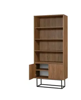 Knihovna Rea Black and Walnut