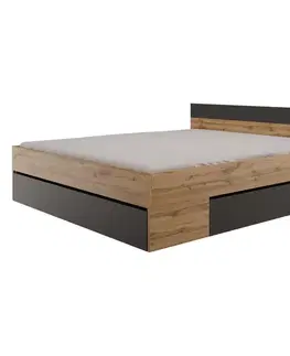Multifunkční postel 180x200 COMBI dub Artisan/černá