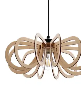 Závěsná lampa Eco 5 1x40W E27 dřevěné stínidlo
