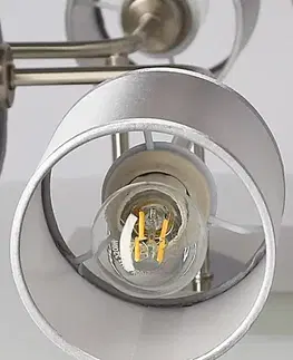 Stropní lampa saténový nikl tkané stínidlo 6x40W Sax