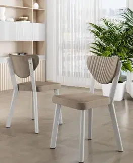Sada židlí (4 kusy) Arfe - Cappuccino, White