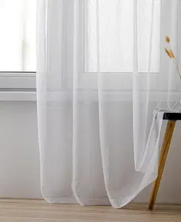 Homede Záclona Kresz Eyelets silver, bílá, 140 x 290 cm