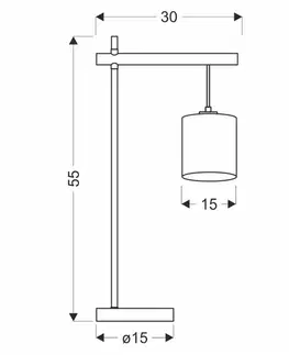 Kombinovaná stolní lampa černá 1x60W E27 béžové stínidlo