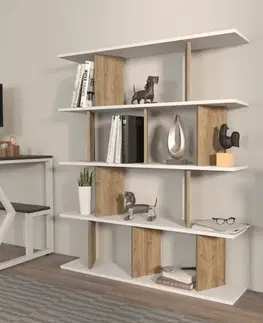 Knihovna Grace - White, Walnut