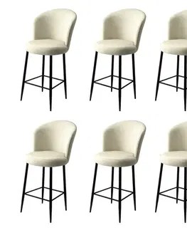 Bar Stool Set (6 Pieces) Fora - Cream, Black