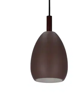 Závěsná lampa hnědá kov/dřevo E27 Flen Ledea