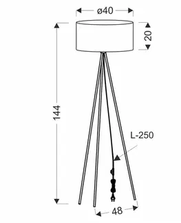 Stojací lampa FIANA černá 1x40W E27 přírodní stínidlo z černé borovice moderní stojací do obývacího pokoje, ložnice, kancelář, dekorativní osvětlení