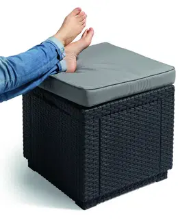 Zahradní taburet CUBE Allibert