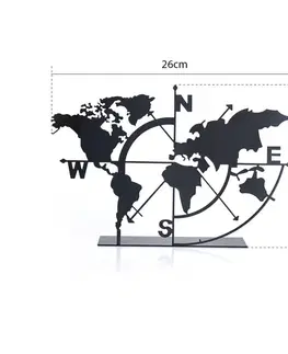 Dekorativní předmět Worl Map - Black