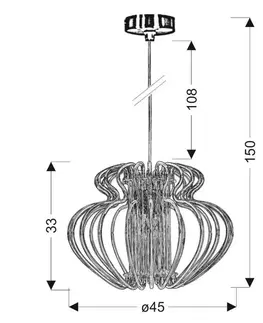 Červená závěsná lampa 45x33cm Imperia