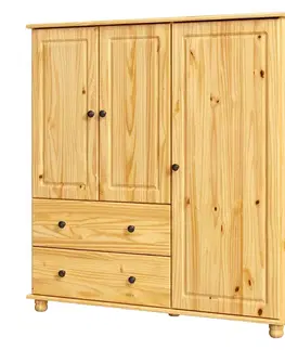 Prádelník 2 zásuvky + 3 dvířka 8018K, kovové úchytky