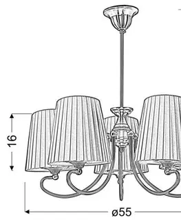 Rustikální lustr 5xE27 54cm Mozart