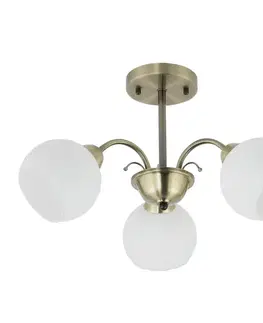NESTOR Závěsná lampa patina 3x40W E27 bílé stínidlo