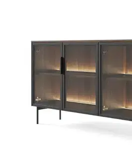ArtLas Komoda NAIRE 181 4D s LED osvětlením | dub dunin