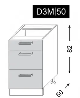 ArtExt Kuchyňská skříňka spodní FLORENCE lesk | D3M 50 Barva korpusu: Bílá