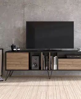 TV stolek Mistico (180) - Walnut, Black