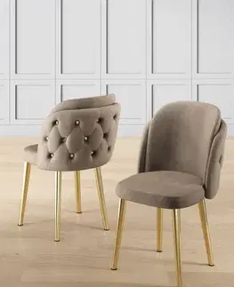 Sada židlí (6 kusů) Axle - Cappuccino, Gold