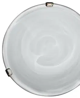 Stropní lampa Duna bílá, chromovaný držák na stropní lampu