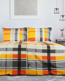 B.E.S. Petrovice Bavlněné povlečení Exkluziv Orange kube, 140 x 200 cm, 70 x 90 cm