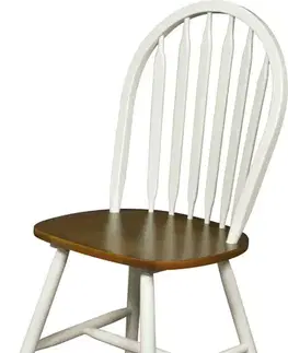 Estila Provence jídelní židle Felicita do jídelny z masivního dřeva hnědo-bílé barvy 92cm