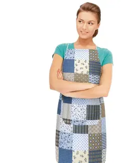 Bellatex Zástěra Adéla Patchwork modrá, 67 x 84 cm