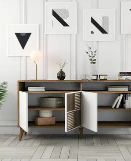 Skříňka Milan Walnut and White