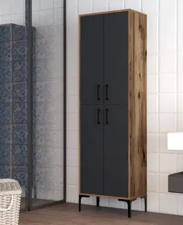 Víceúčelová skříňka Berlin A - Walnut, Anthracite