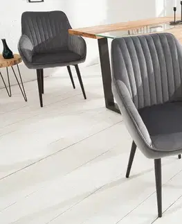 Estila Designová židle Timeless Comfort stříbro šedá