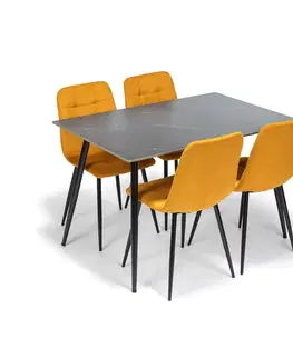 Jídelní židle SOFFIA kari žlutý manšestr, 4 ks
