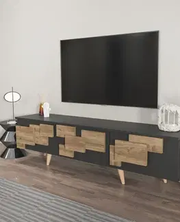 TV stolek 3 D - Anthracite, Walnut