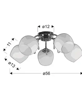 Stropní lampa Zachera 5xE27 bílá