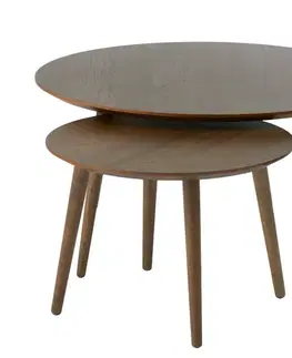 Estila Sada 2 konferenčních stolků Karena, tmavě hnědá, Ø 88 cm