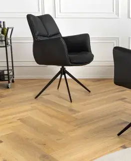 Otočné jídelní křeslo GYES kůže Dekorhome