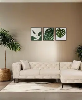 Rohová sedací souprava Como Eco Right - Beige, Black