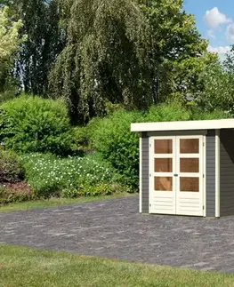 Dřevěný zahradní domek ASKOLA 2 s přístavkem 280 Lanitplast